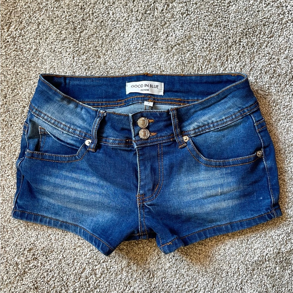 Brand New Good In Blue Denim Mini Shorts Size 7